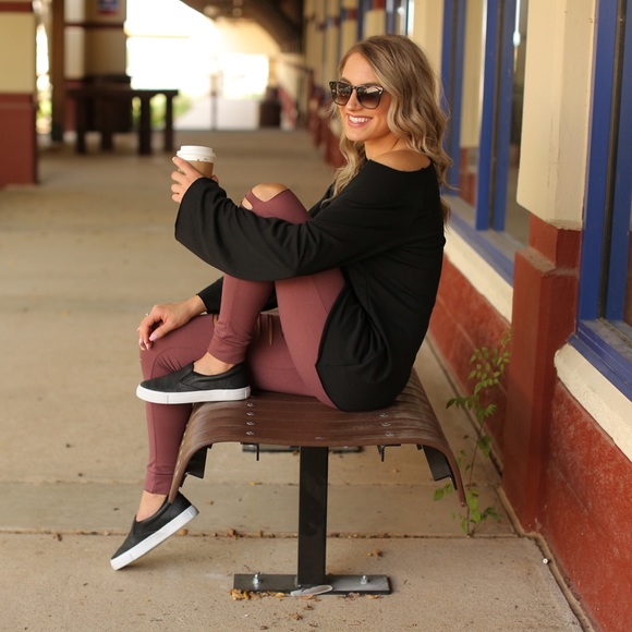 LAST ONE✨Black TX Graphic Soft Knit Raw Edge Tunic - Picture 3 of 4